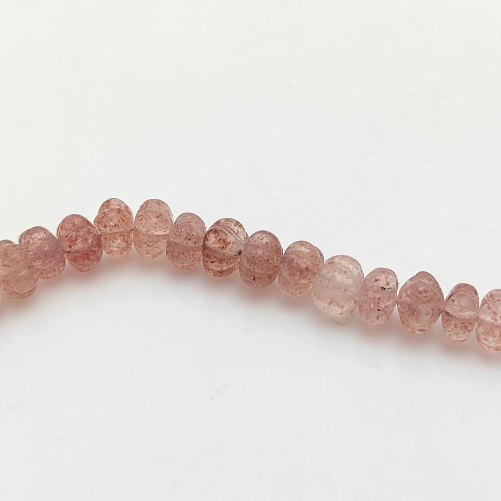 Hand-Carved Pink Strawberry Quartz Pumpkin Beads – Ideal Gemstones for Handmade Jewelry & Crafts