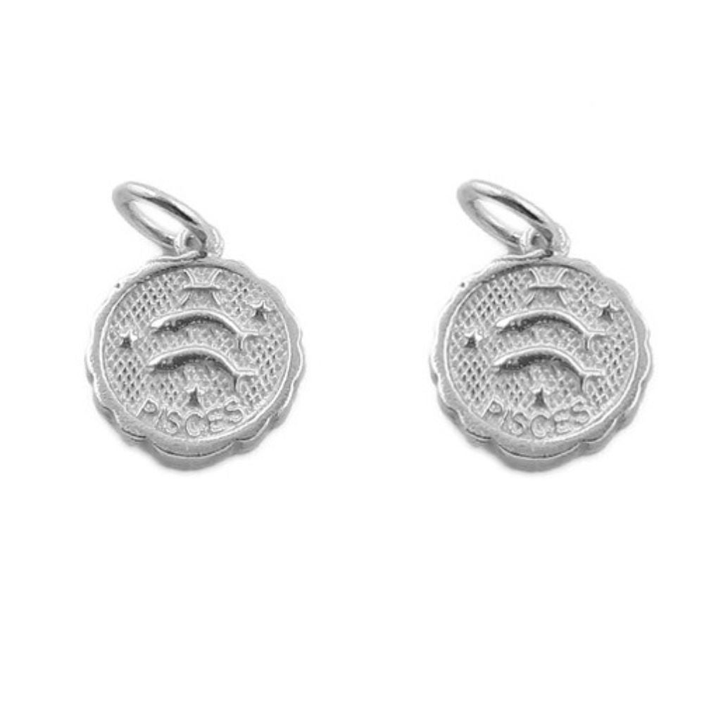 Pisces Zodiac Pendant in Antique Silver & Gold Plated Brass Astrology Charm for DIY Necklace, Bracelet & Jewelry Making- Selling/Piece