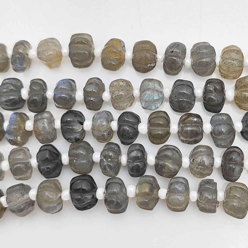 Labradorite Pumpkin Beads – Iridescent Gemstones with Gorgeous Flash for Jewelry Designers