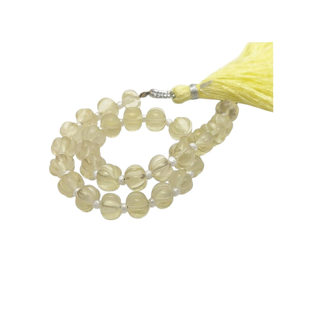Pumpkin-Shaped Lemon Quartz Beads Bright Yellow Crystals for Handmade Jewelry