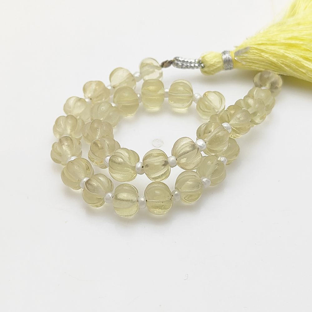 Yellow Lemon Quartz Pumpkin Beads – Perfect for Handmade Jewelry & Crafting
