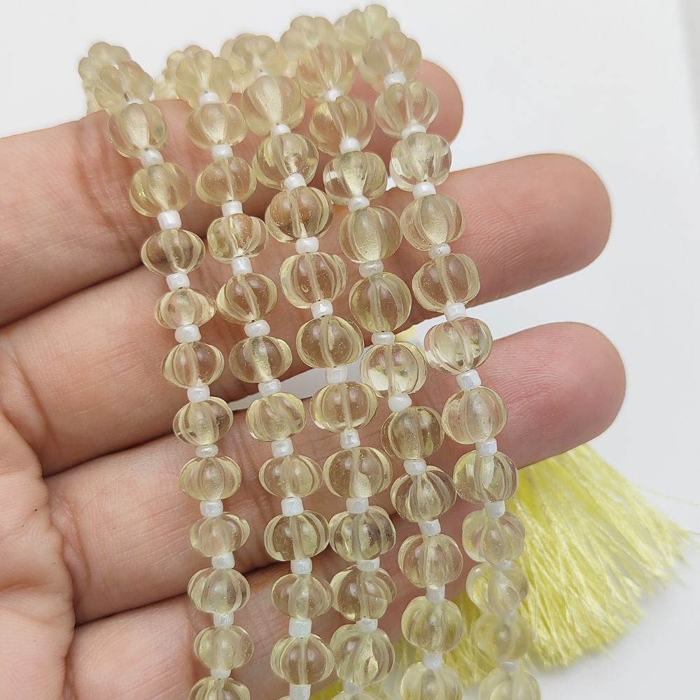Lemon Quartz Pumpkin Beads – Bright Yellow Gemstones for Custom Handmade Jewelry