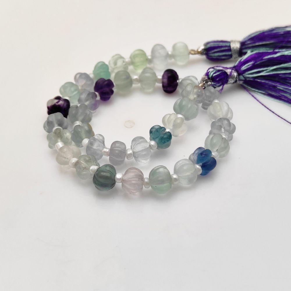 Rainbow Fluorite Pumpkin Beads – Beautiful Multi-Colored Gemstones for Creative Jewelry