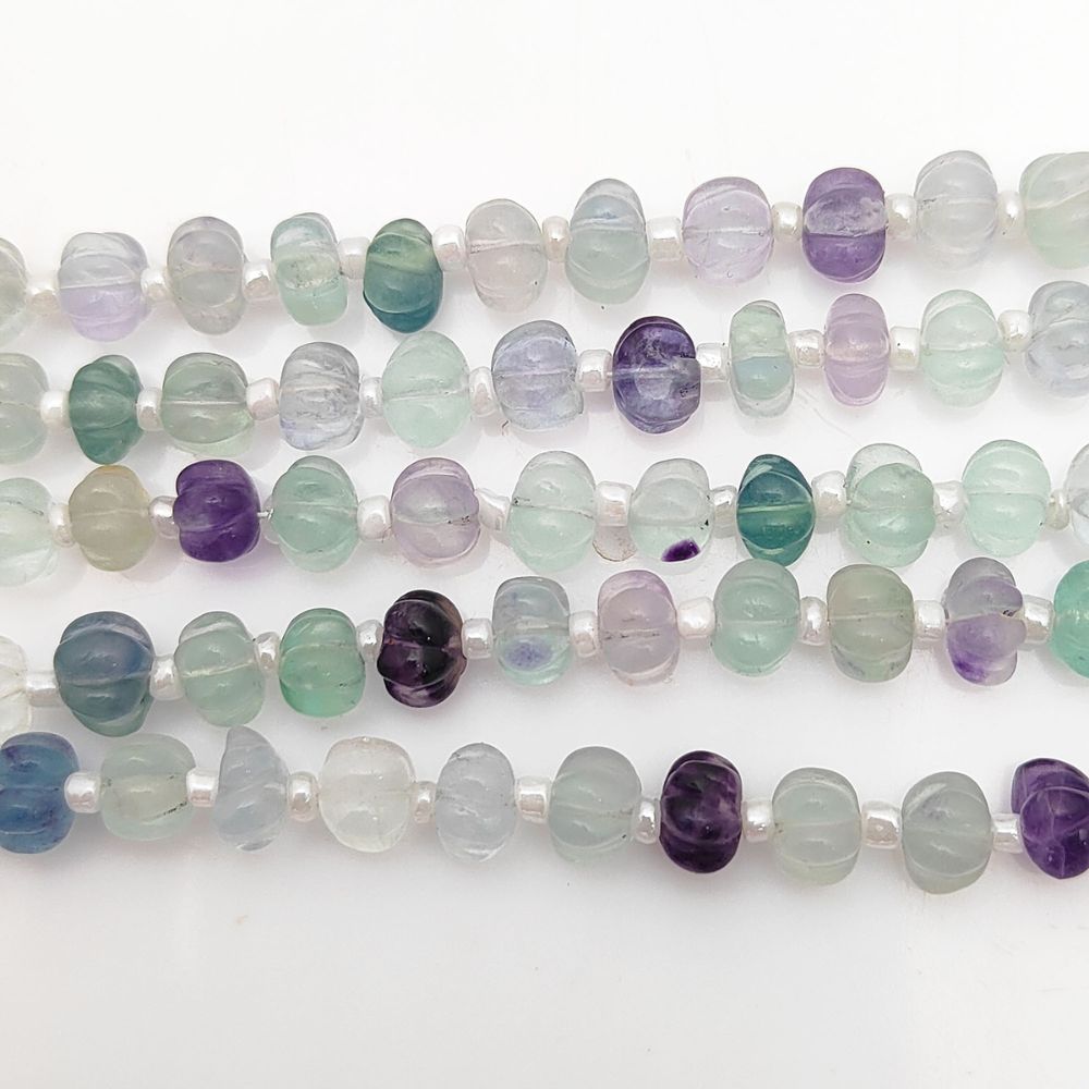 Rainbow Fluorite Pumpkin Beads – Gorgeous Multi-Colored Gemstones for Jewelry & Crafts