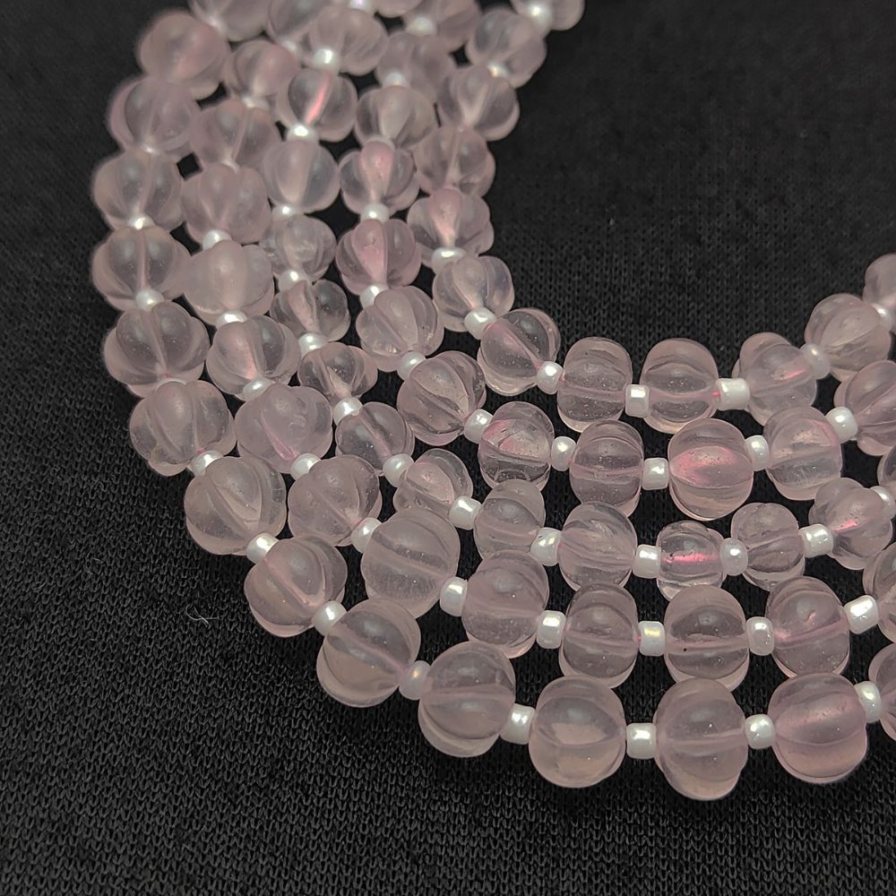 Delicate Pink Rose Quartz Pumpkin Beads – Ideal Gemstones for Handmade Jewelry