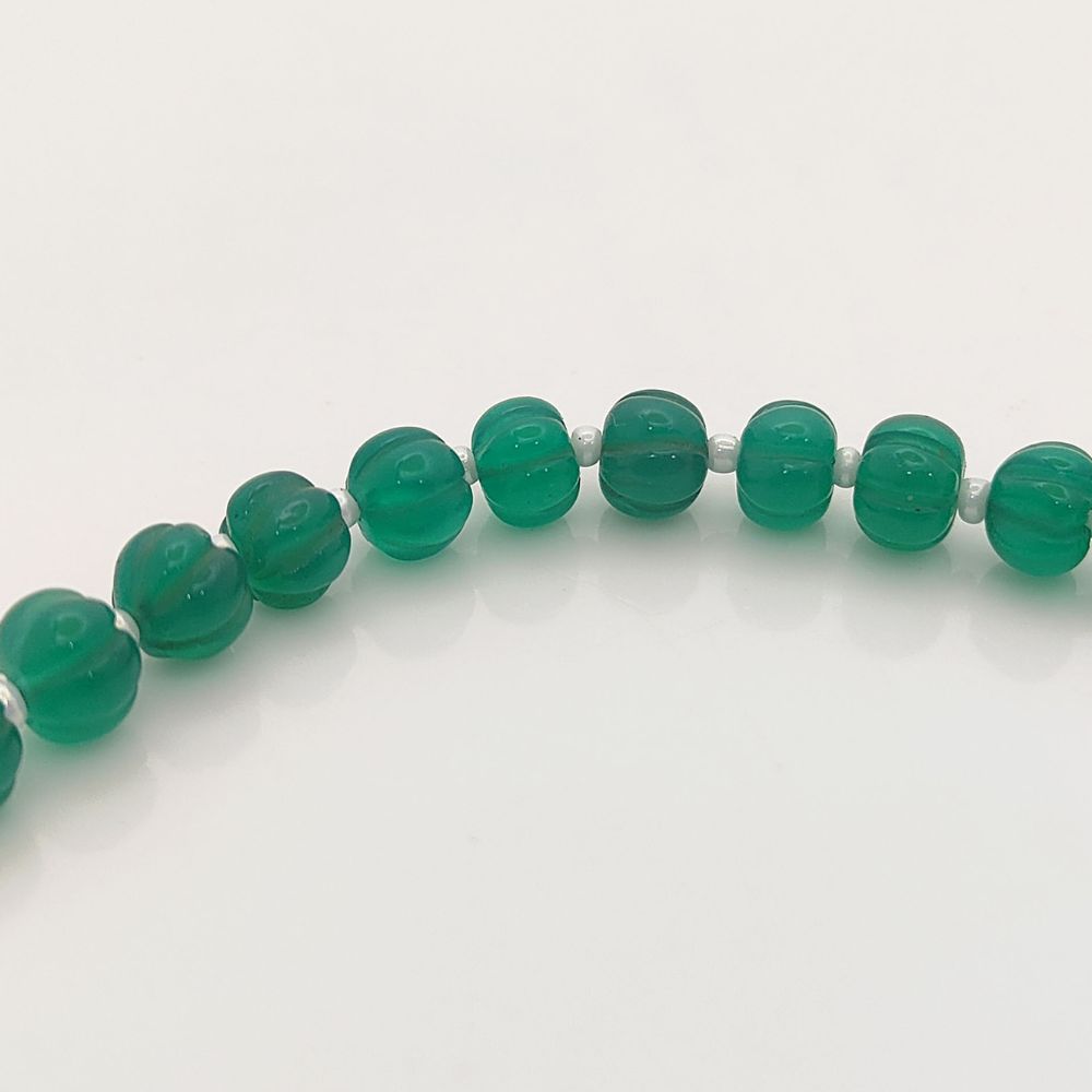 Pumpkin Cut Green Onyx Beads – Gorgeous Gemstones for Earrings, Pendants & Jewelry Making