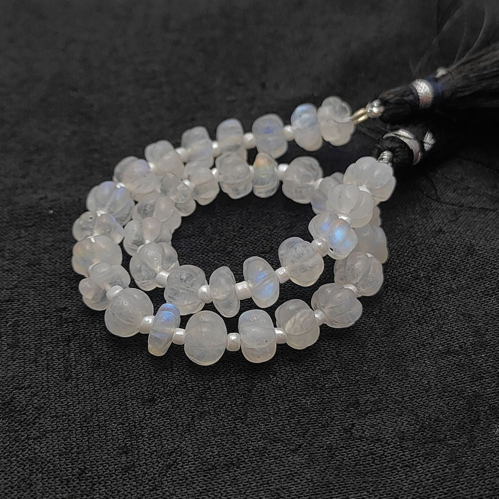 Pumpkin Cut Rainbow Moonstone Beads – Mystical Gemstones for Minimalist Jewelry Making