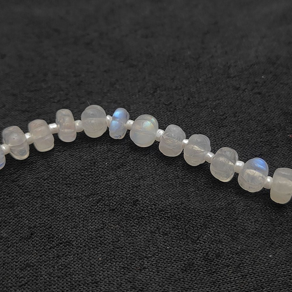 Mystical Pumpkin Cut Rainbow Moonstone Beads – Ideal for Minimalist Jewelry Creations