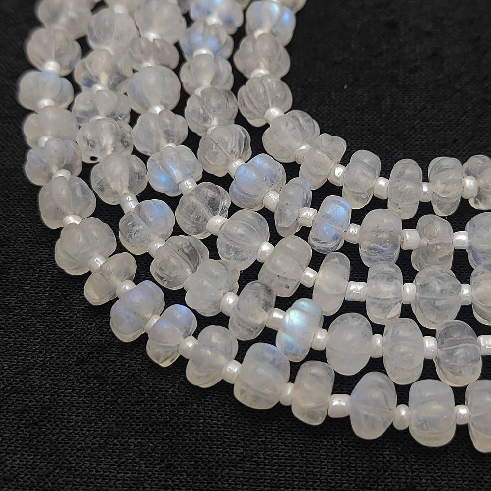 Mystical Rainbow Moonstone Pumpkin Cut Beads – Perfect for Minimalist Jewelry Making