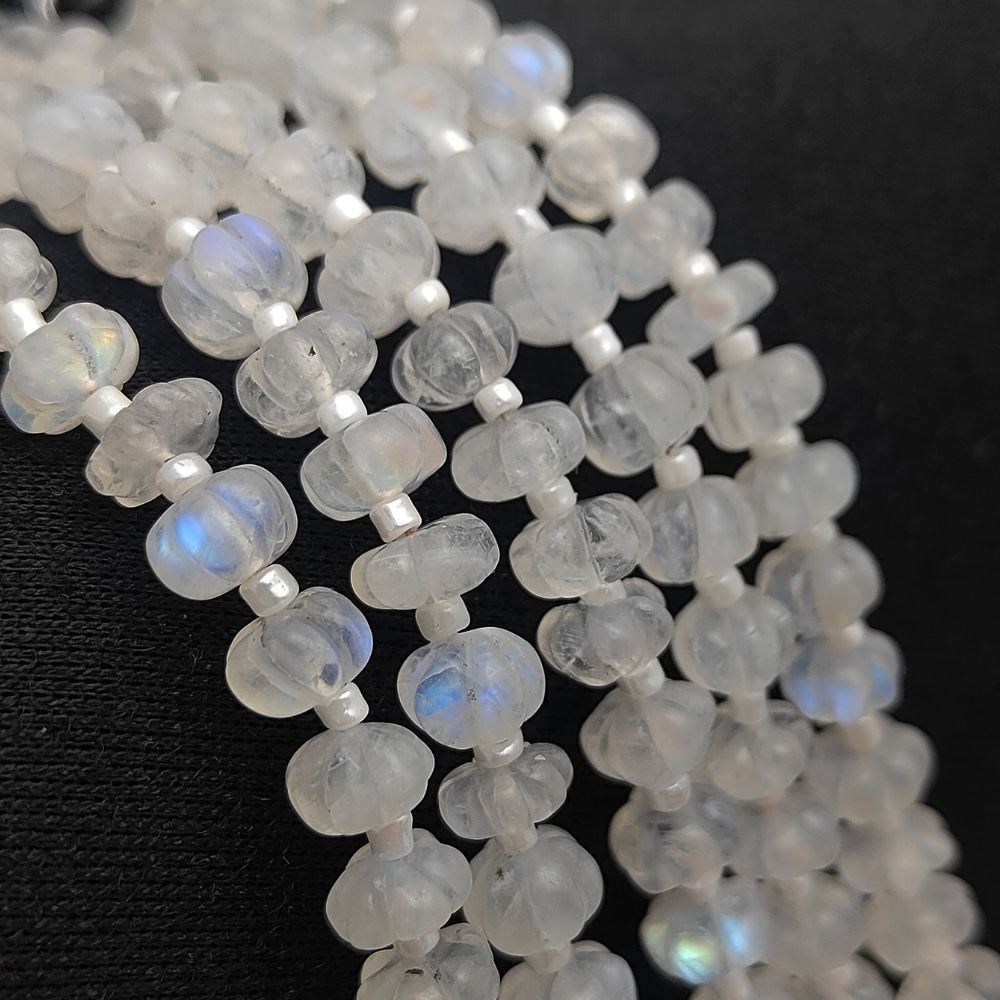 Pumpkin Cut Rainbow Moonstone Beads – Ideal Gemstones for Subtle, Minimalist Jewelry