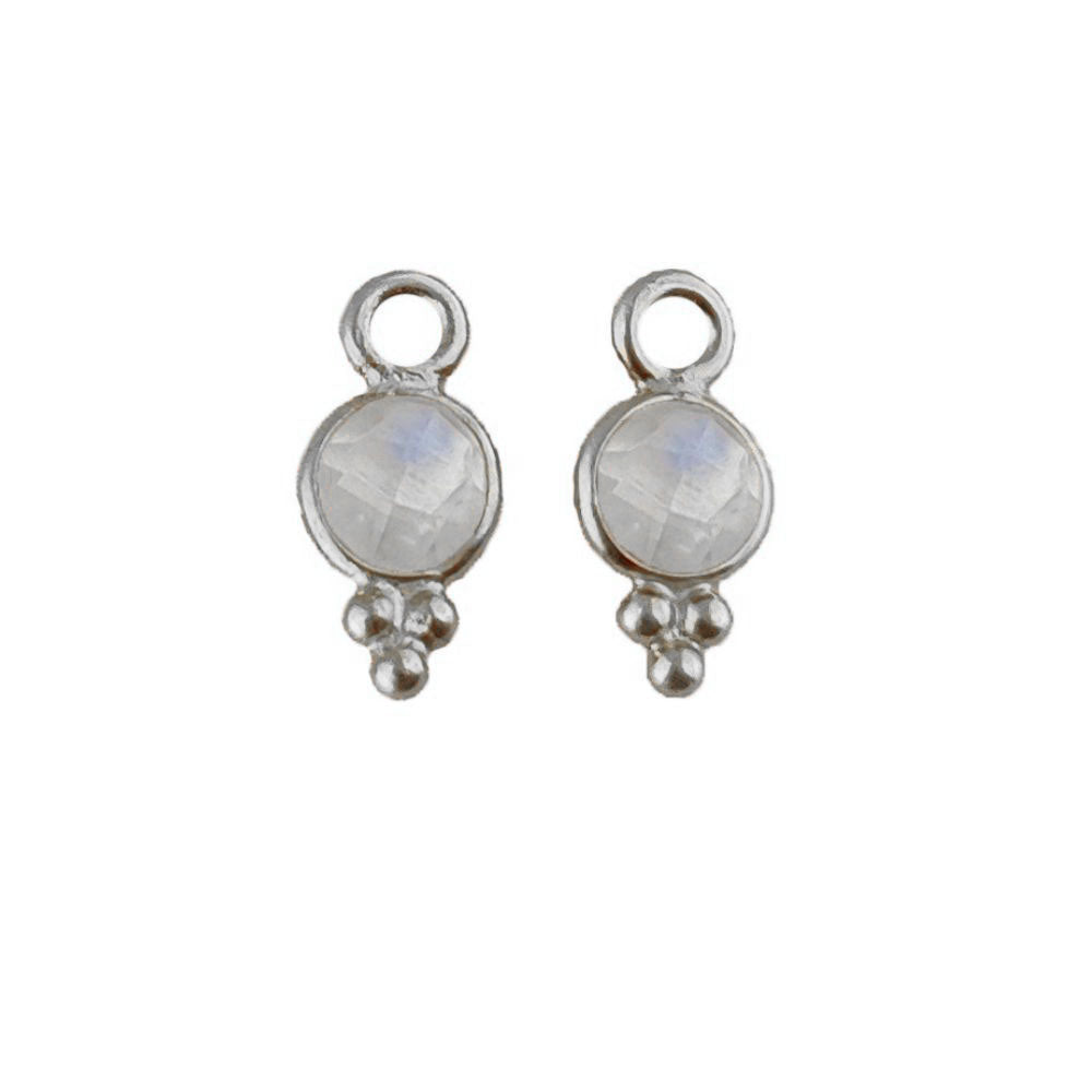 Tiny Rainbow Moonstone Pendant Sterling Silver Jewelry