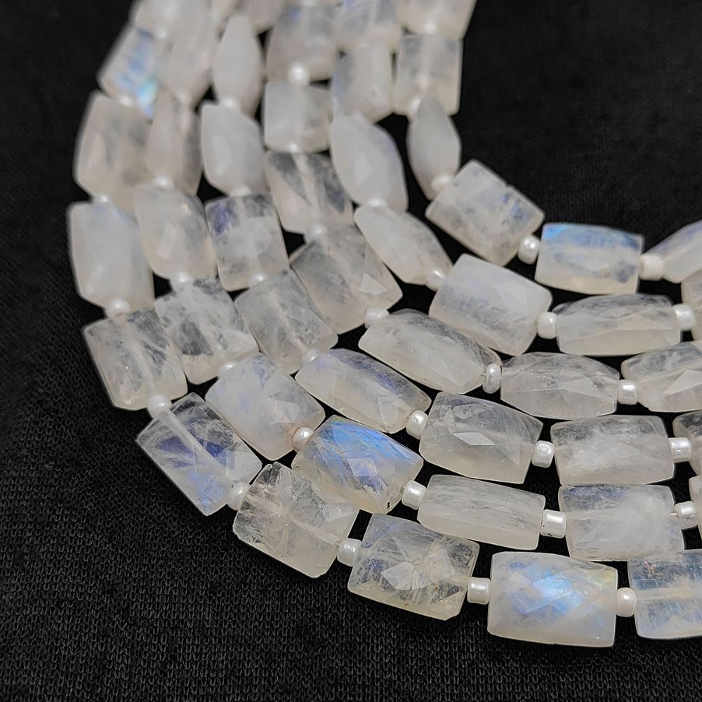 Rainbow Moonstone Faceted Rectangle Loose Beads Ideal for Necklaces, Bracelets & Earrings