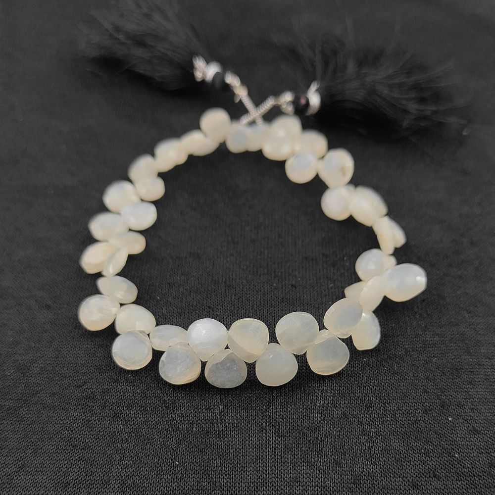 Rainbow Moonstone Heart Beads – Faceted Gemstones for DIY Jewelry