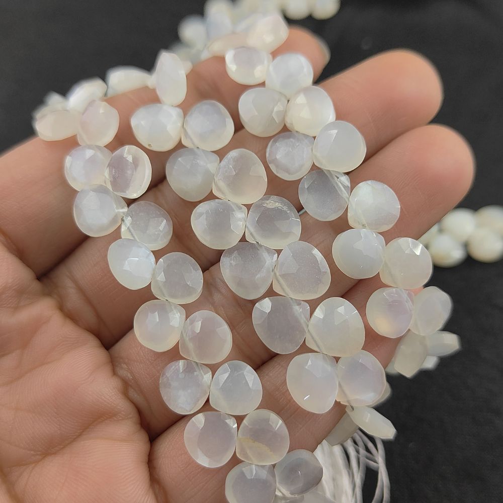 DIY Jewelry Beads – Faceted Heart Shaped Rainbow Moonstone