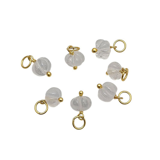 Rainbow Moonstone Gemstone Pumpkin Pendant Bead Charms for Handmade Jewelry Making- Selling Per Piece