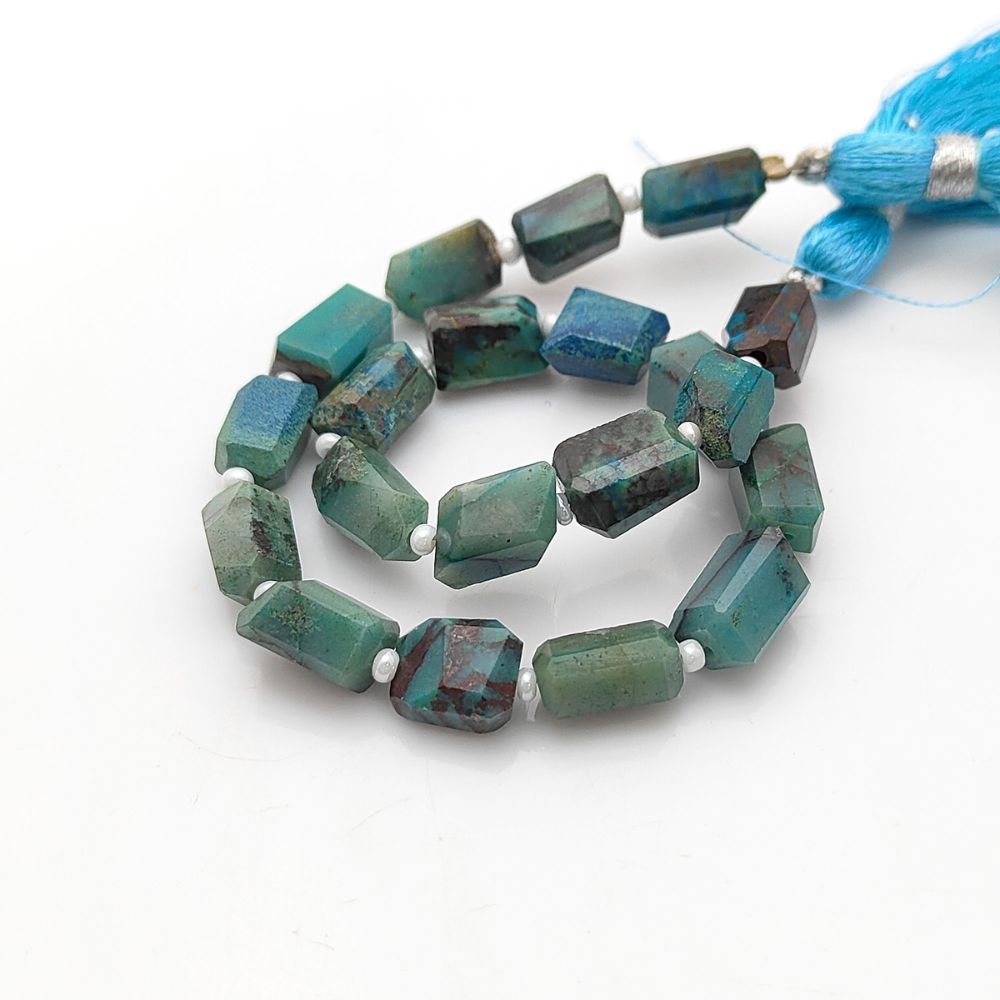 Rare Chrysocolla Gemstone Beads Faceted Nugget 5-12mm for Handmade Necklaces & Bracelets