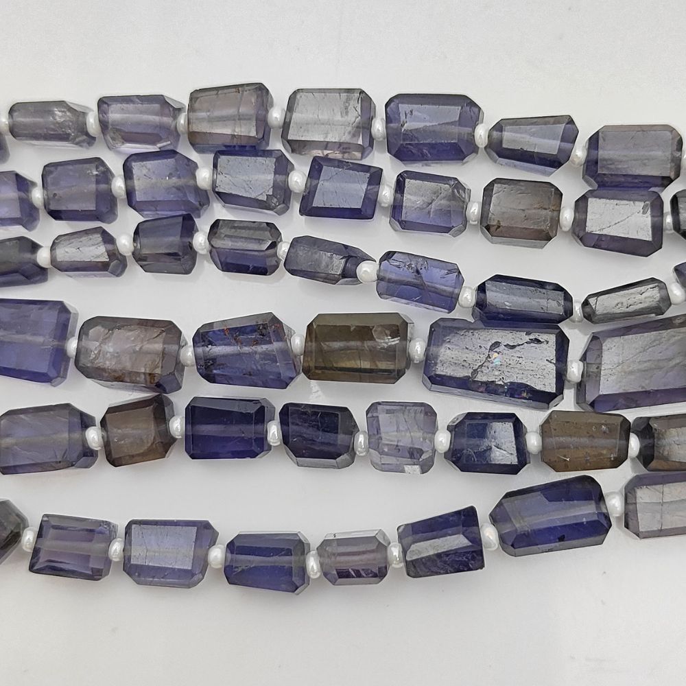 Rare Iolite Gemstone Beads Faceted Nugget 5-12mm for Handmade Necklaces & Bracelets