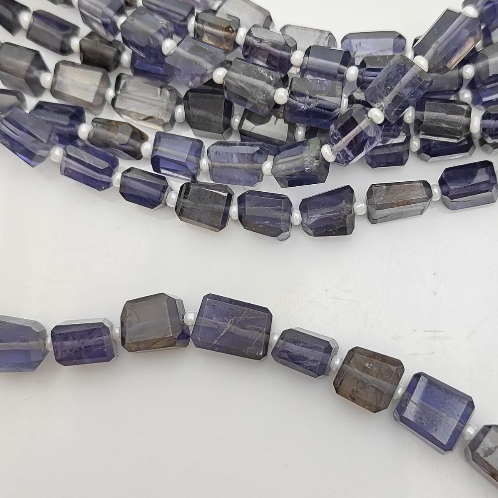 Rare Iolite Gemstone Beads Faceted Nugget 5-12mm for Handmade Necklaces & Bracelets