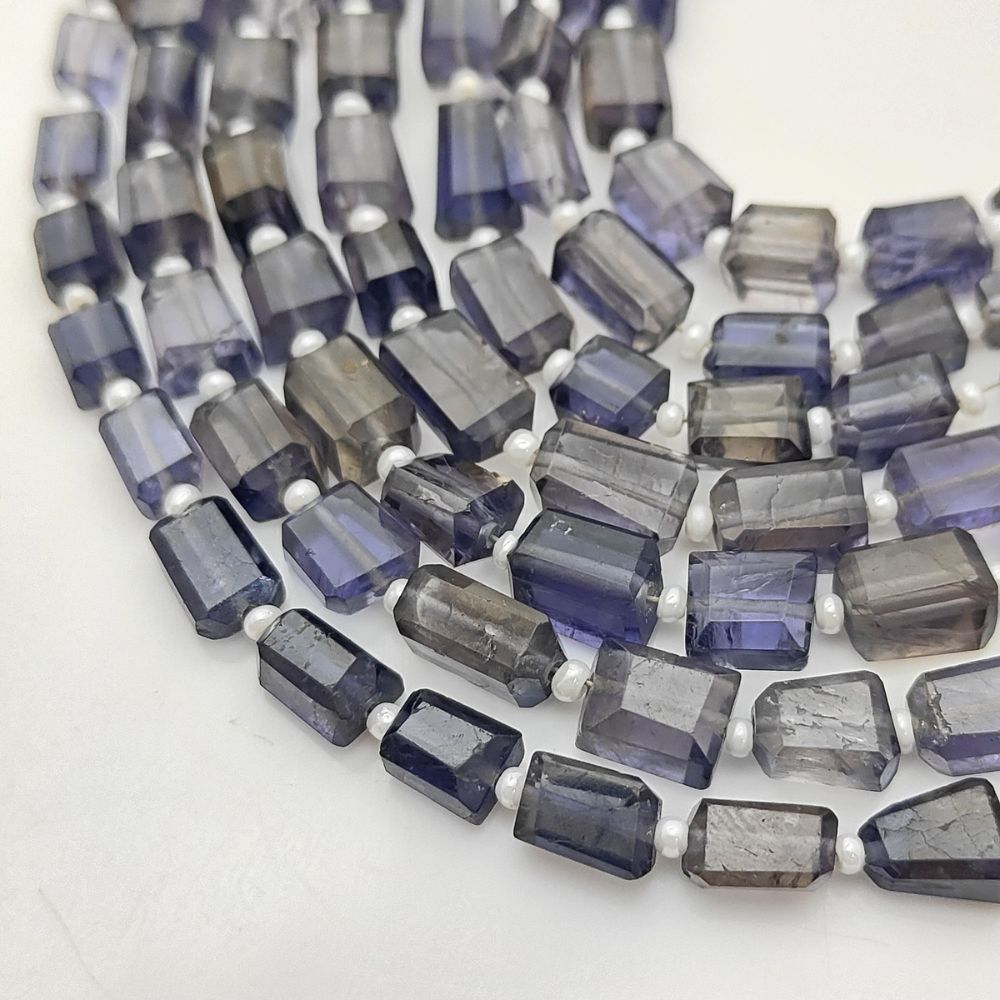Rare Iolite Gemstone Beads Faceted Nugget 5-12mm for Handmade Necklaces & Bracelets