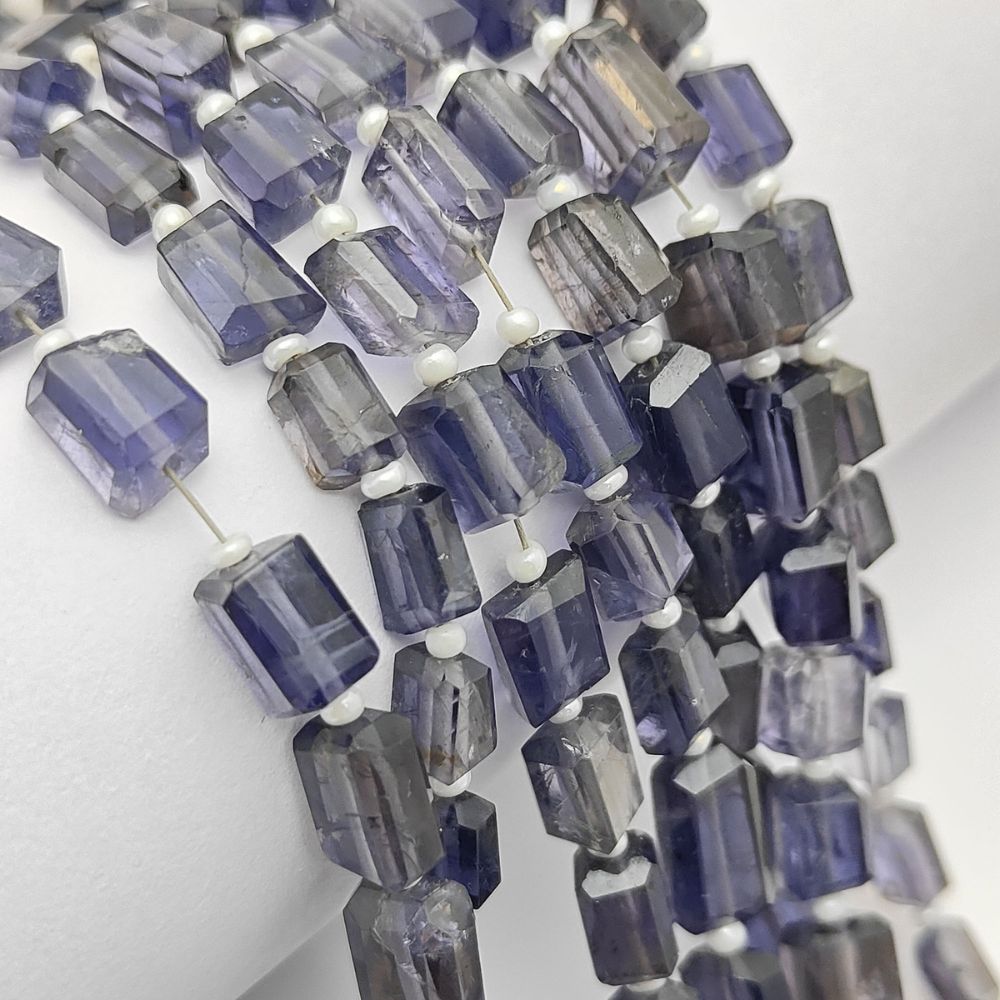Rare Iolite Gemstone Beads Faceted Nugget 5-12mm for Handmade Necklaces & Bracelets