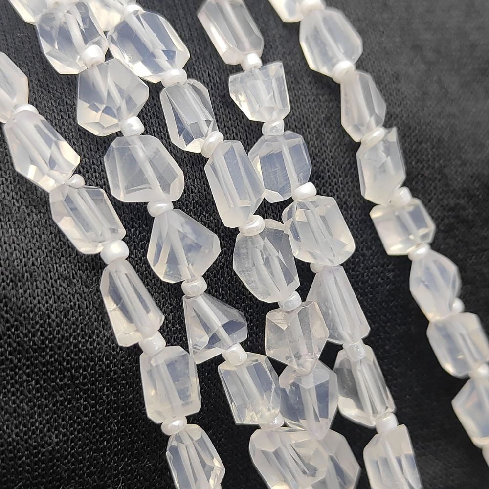 Raw Ice Quartz Faceted Beads Nugget Shape 5-12mm for Handmade Jewelry & Art
