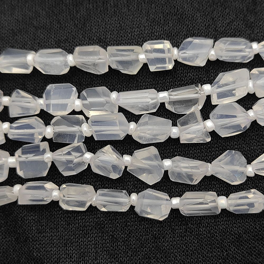 Raw Ice Quartz Faceted Beads Nugget Shape 5-12mm for Handmade Jewelry & Art