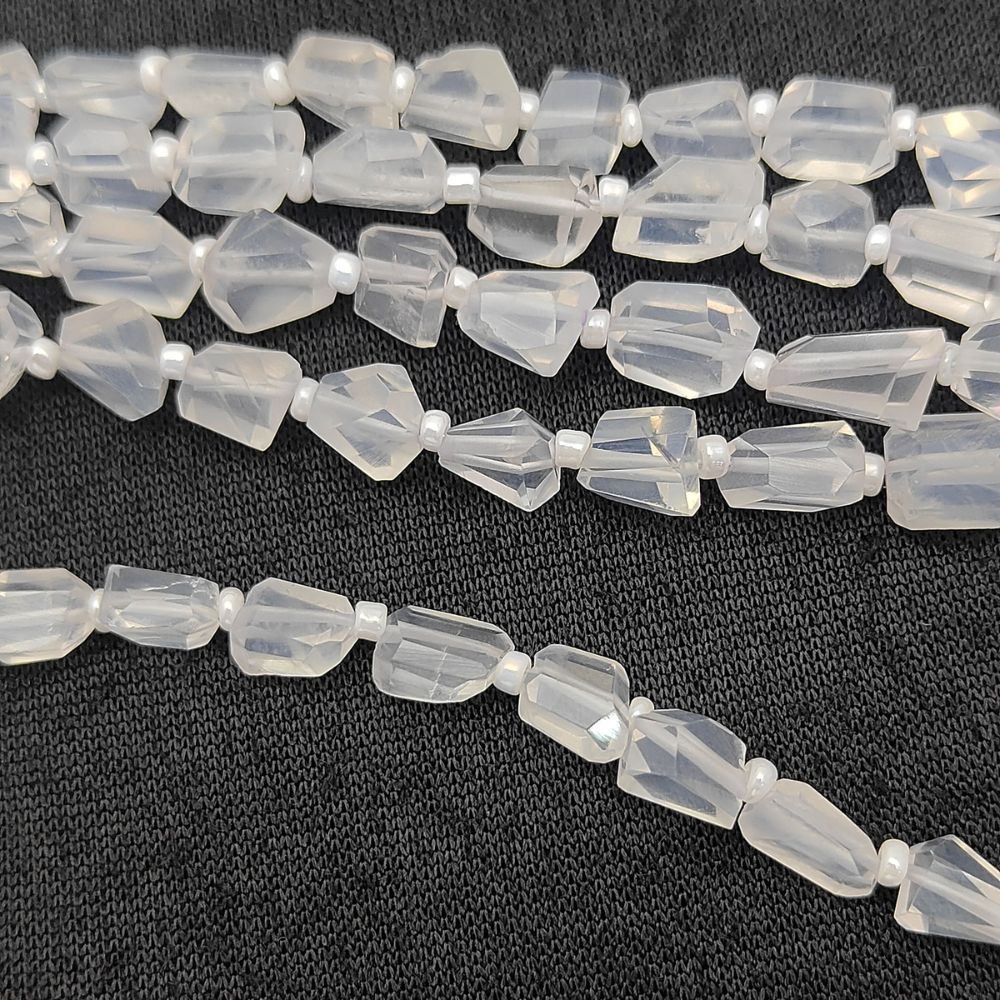 Raw Ice Quartz Faceted Beads Nugget Shape 5-12mm for Handmade Jewelry & Art