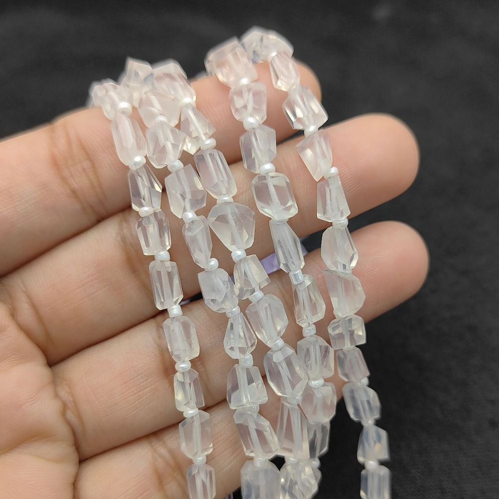 Raw Ice Quartz Faceted Beads Nugget Shape 5-12mm for Handmade Jewelry & Art