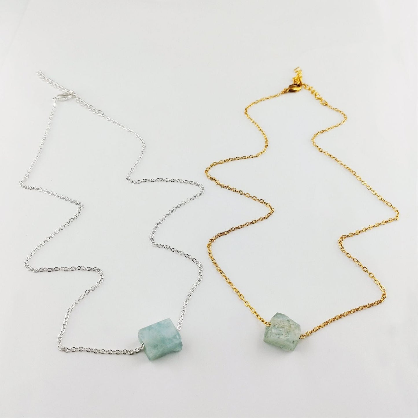 Gold Plated Aquamarine Necklace – Healing Crystal Jewelry