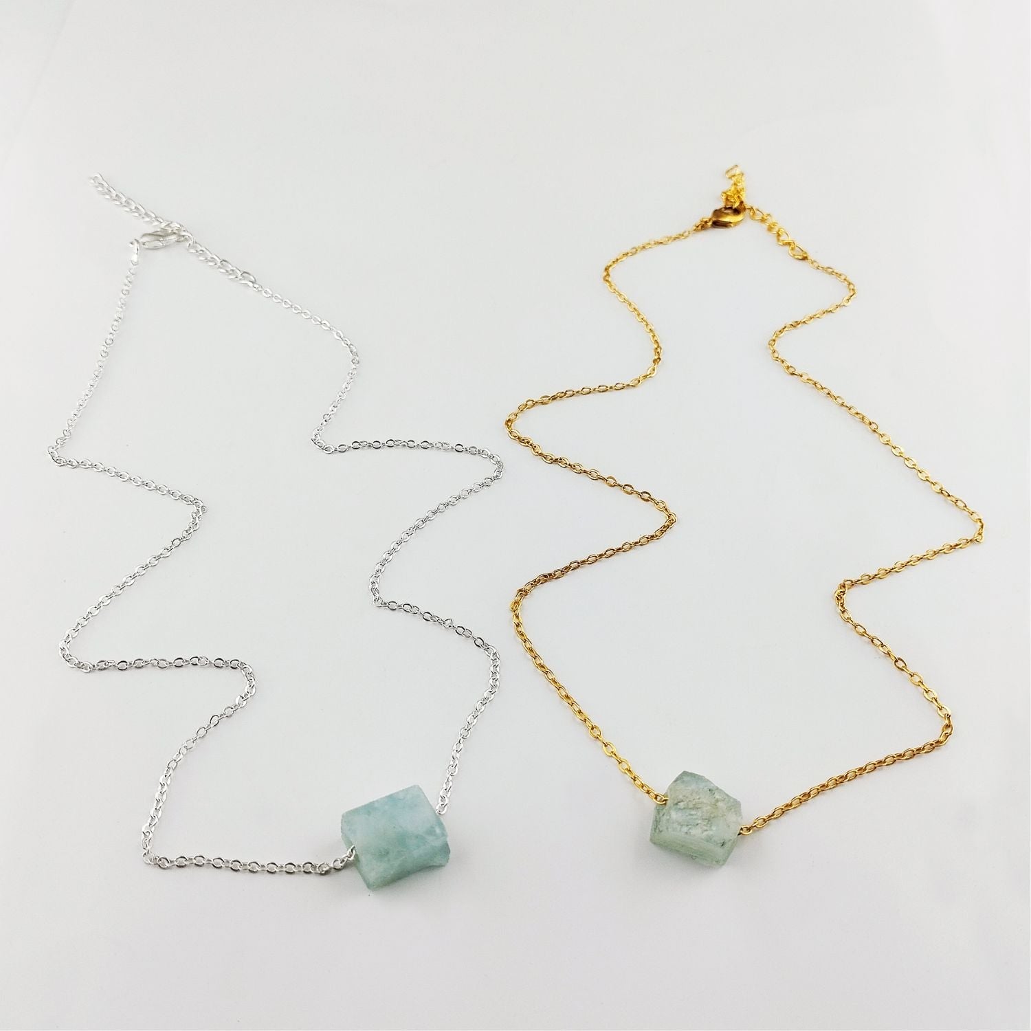 Gold Plated Aquamarine Necklace – Healing Crystal Jewelry
