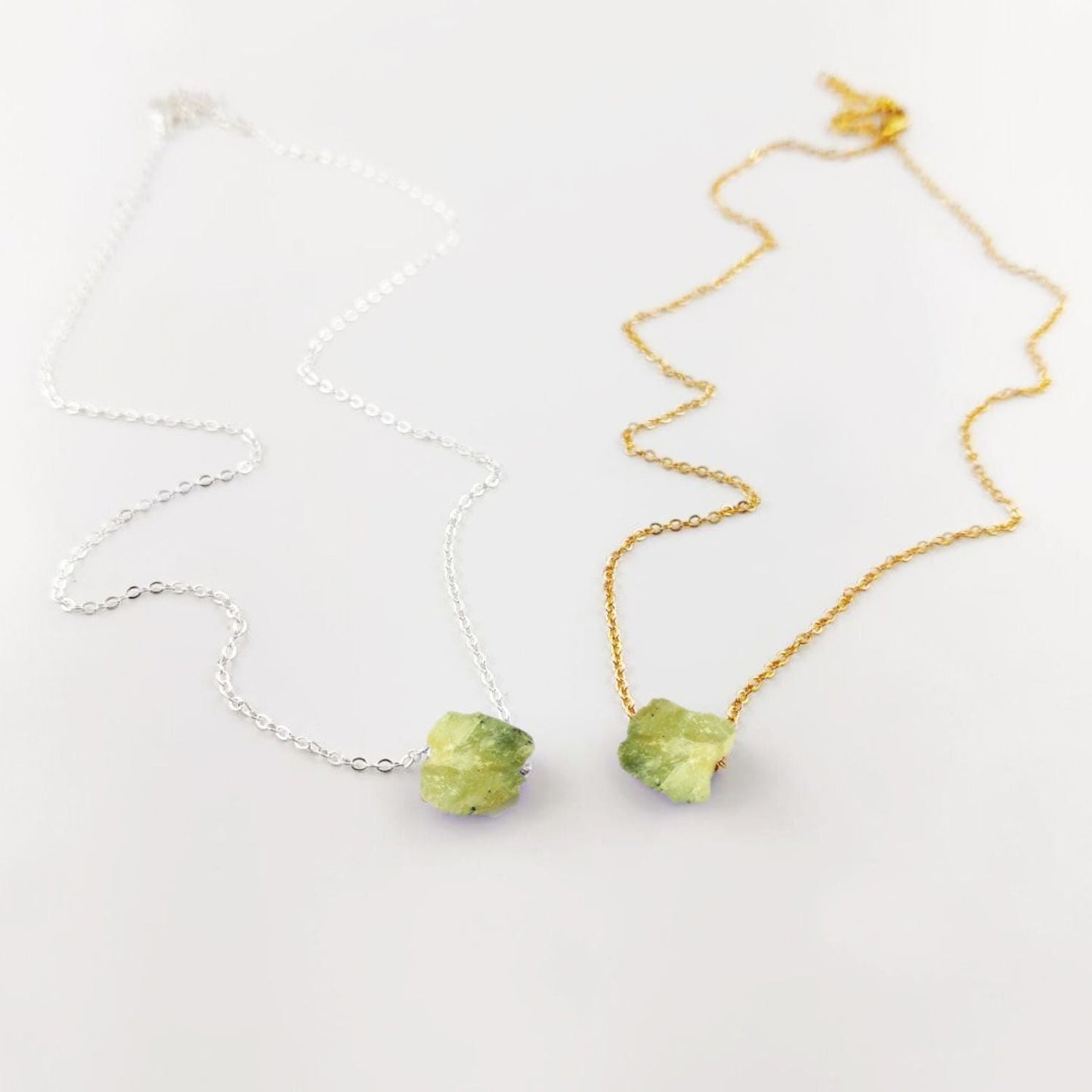 Handmade Prehnite Necklace – Natural Green Crystal Pendant