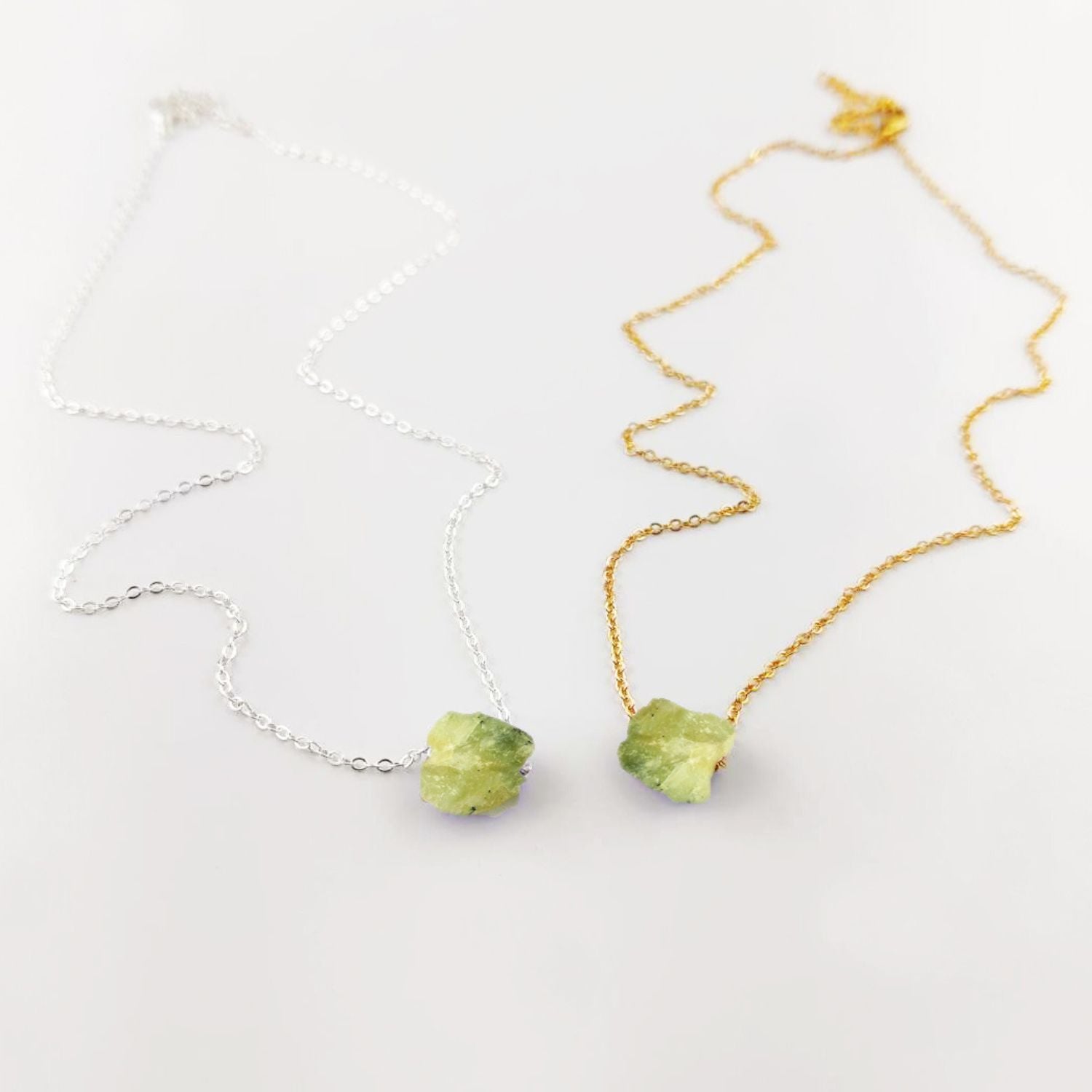 Handmade Prehnite Necklace – Natural Green Crystal Pendant