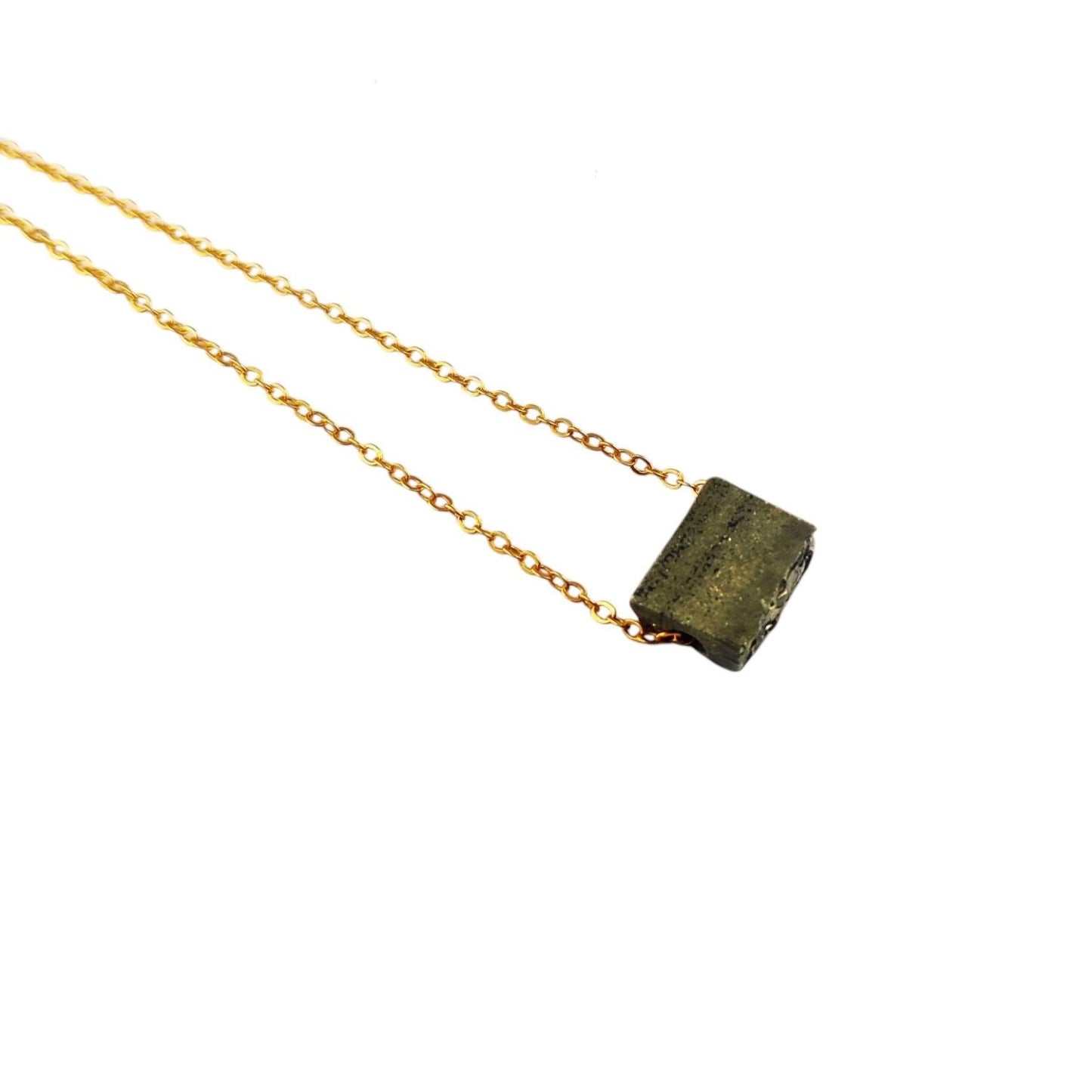 Multi Raw Gemstone Necklace with Gold Plated Adjustable Chain
