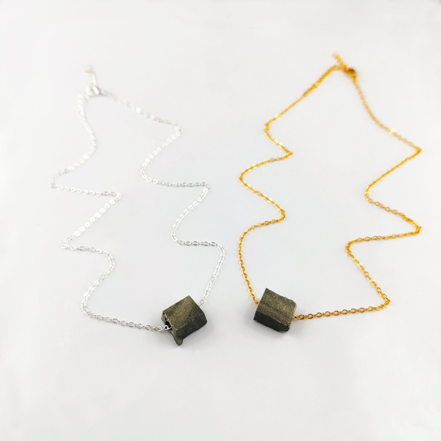Natural Pyrite Necklace – Handmade Fool’s Gold Crystal Jewelry