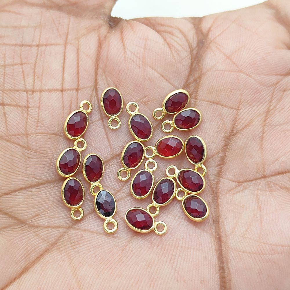 Dainty red garnet pendant necklace for women