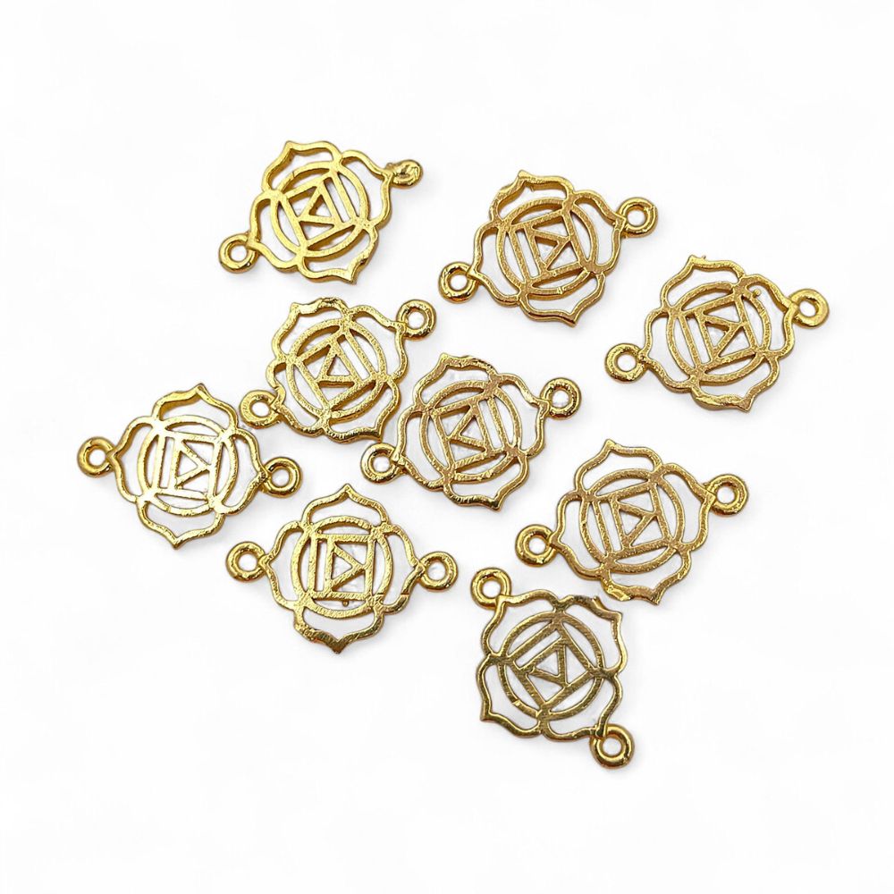 Handmade Gold & Silver 7 Chakra Charm Set Yoga Meditation Jewelry Connectors & DIY Findings- Selling According Variation