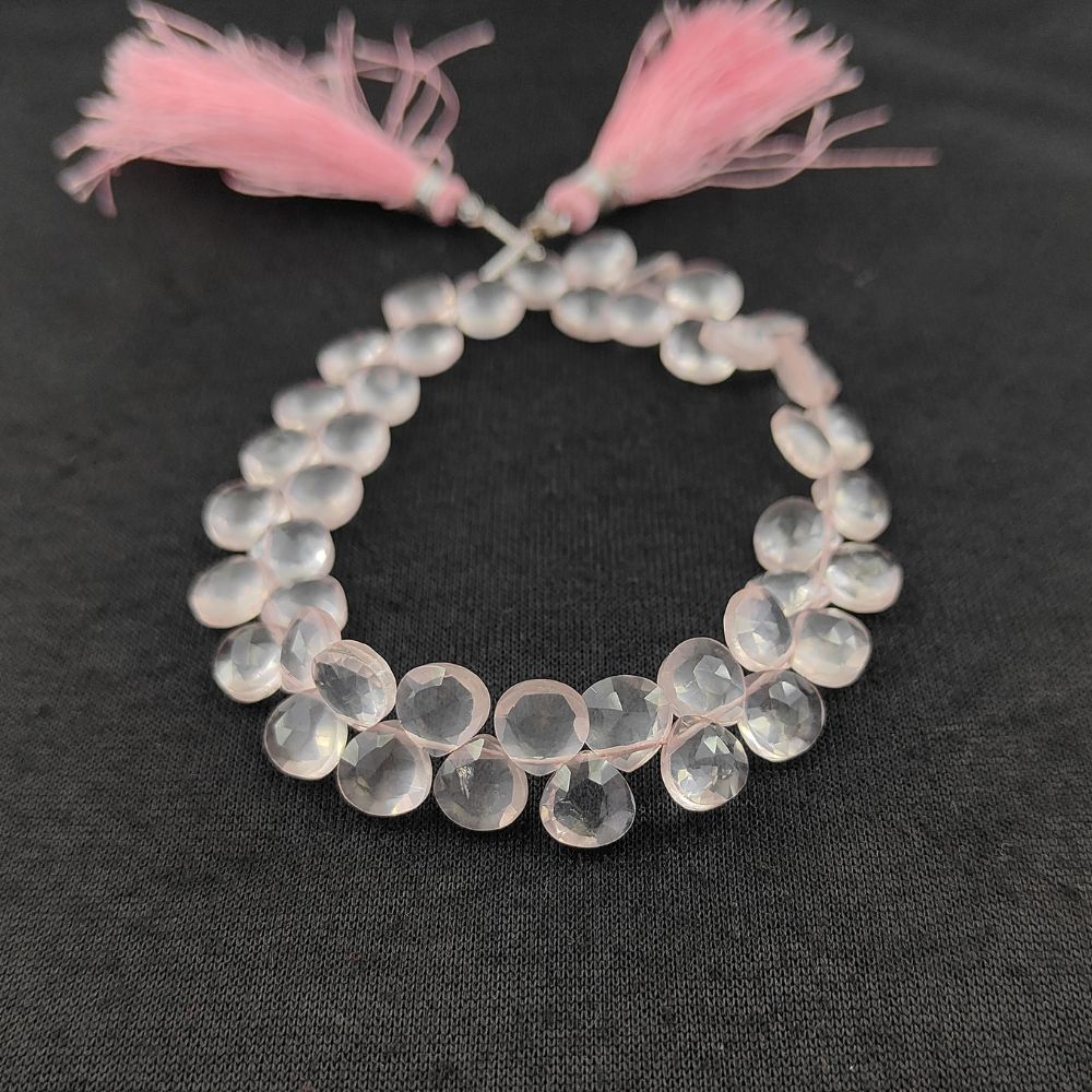 Rose Quartz Heart Beads – Faceted Gemstones for DIY Jewelry