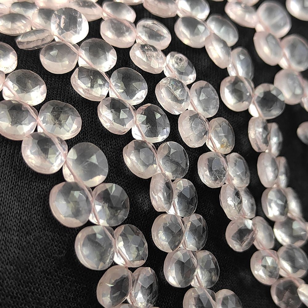 Gentle Rose Quartz Heart Beads – Ideal for DIY Craft Projects