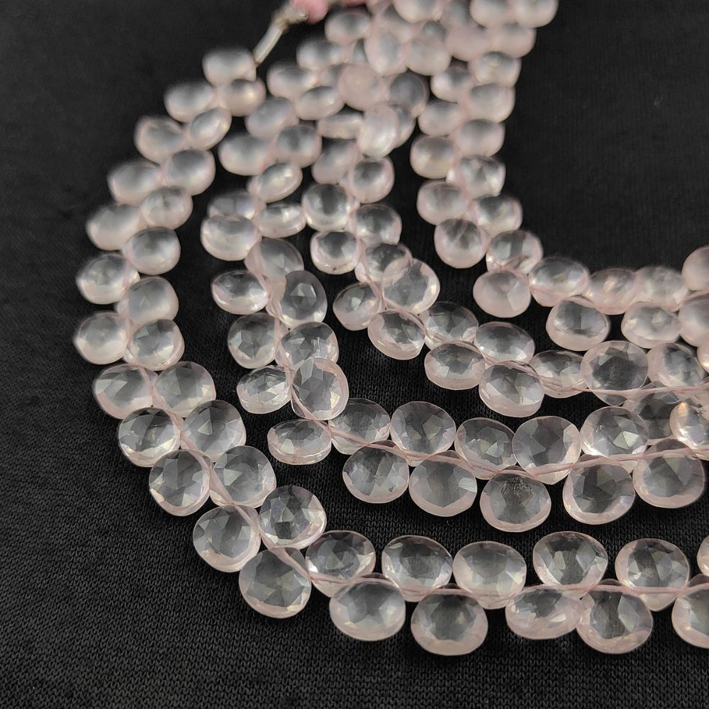 Faceted Rose Quartz Beads – Heart Shape for Handmade Jewelry
