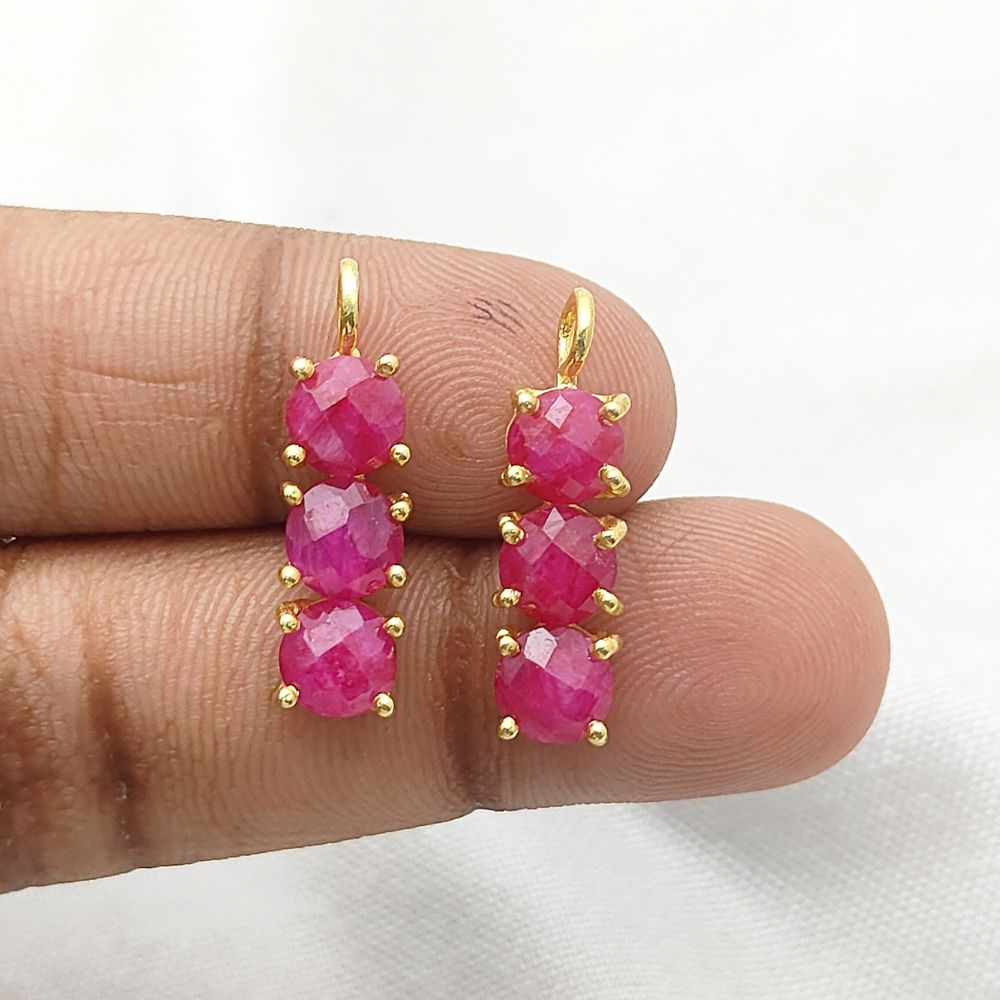 Dainty ruby gemstone pendant in gold and silver