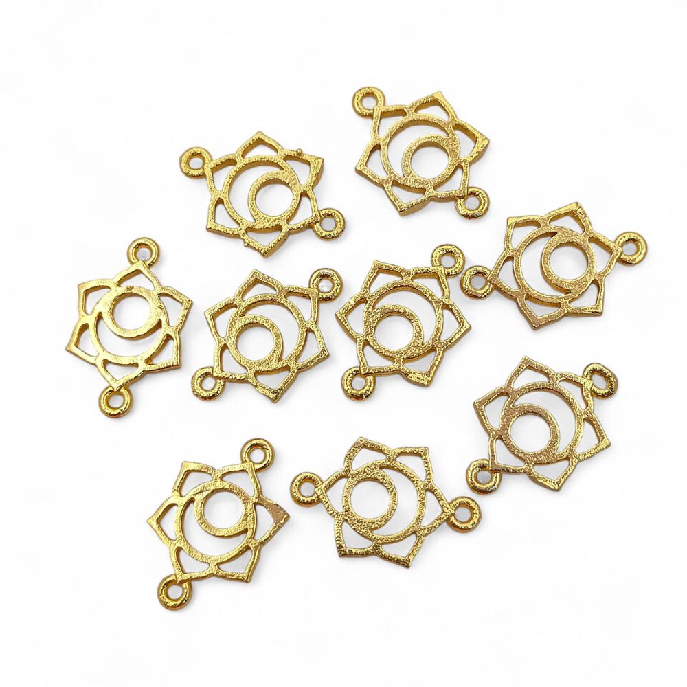 Handmade Gold & Silver 7 Chakra Charm Set Yoga Meditation Jewelry Connectors & DIY Findings- Selling According Variation