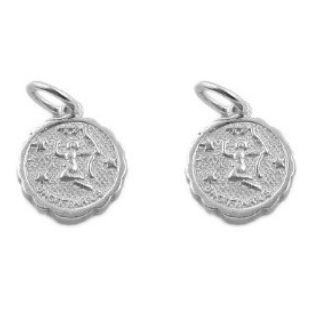 Sagittarius Constellation Charm Round Gold & Silver Plated Brass Pendant for Necklace, Bracelet & Handmade Jewelry Creations- Selling/Piece