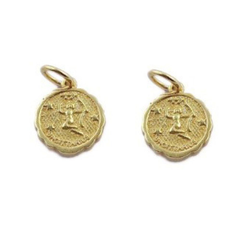 Sagittarius Constellation Charm Round Gold & Silver Plated Brass Pendant for Necklace, Bracelet & Handmade Jewelry Creations- Selling/Piece