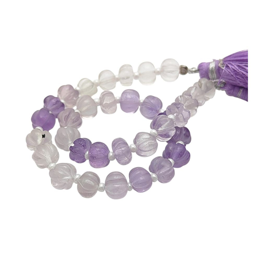 Shaded Amethyst Pumpkin Beads – Hand-Carved Gemstones for Necklaces, Bracelets & Crafts
