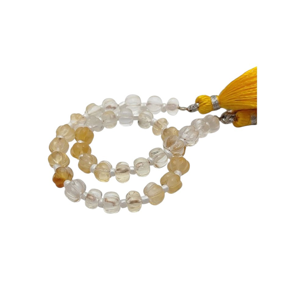 Shaded Citrine Pumpkin Beads Radiant Yellow Gemstones for Elegant Jewelry Projects