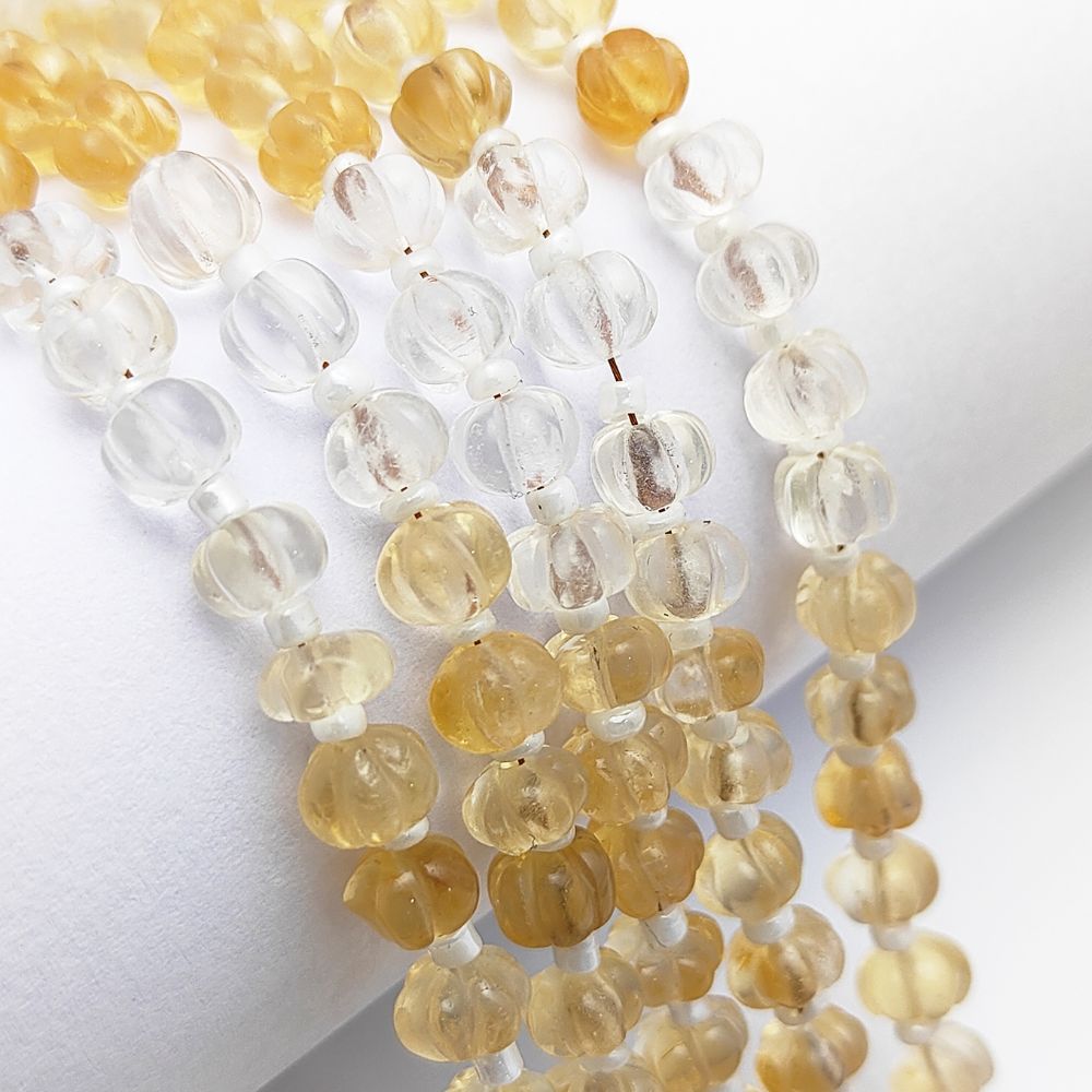Shaded Citrine Pumpkin Beads – Beautiful Yellow Gemstones for Custom Jewelry Creations