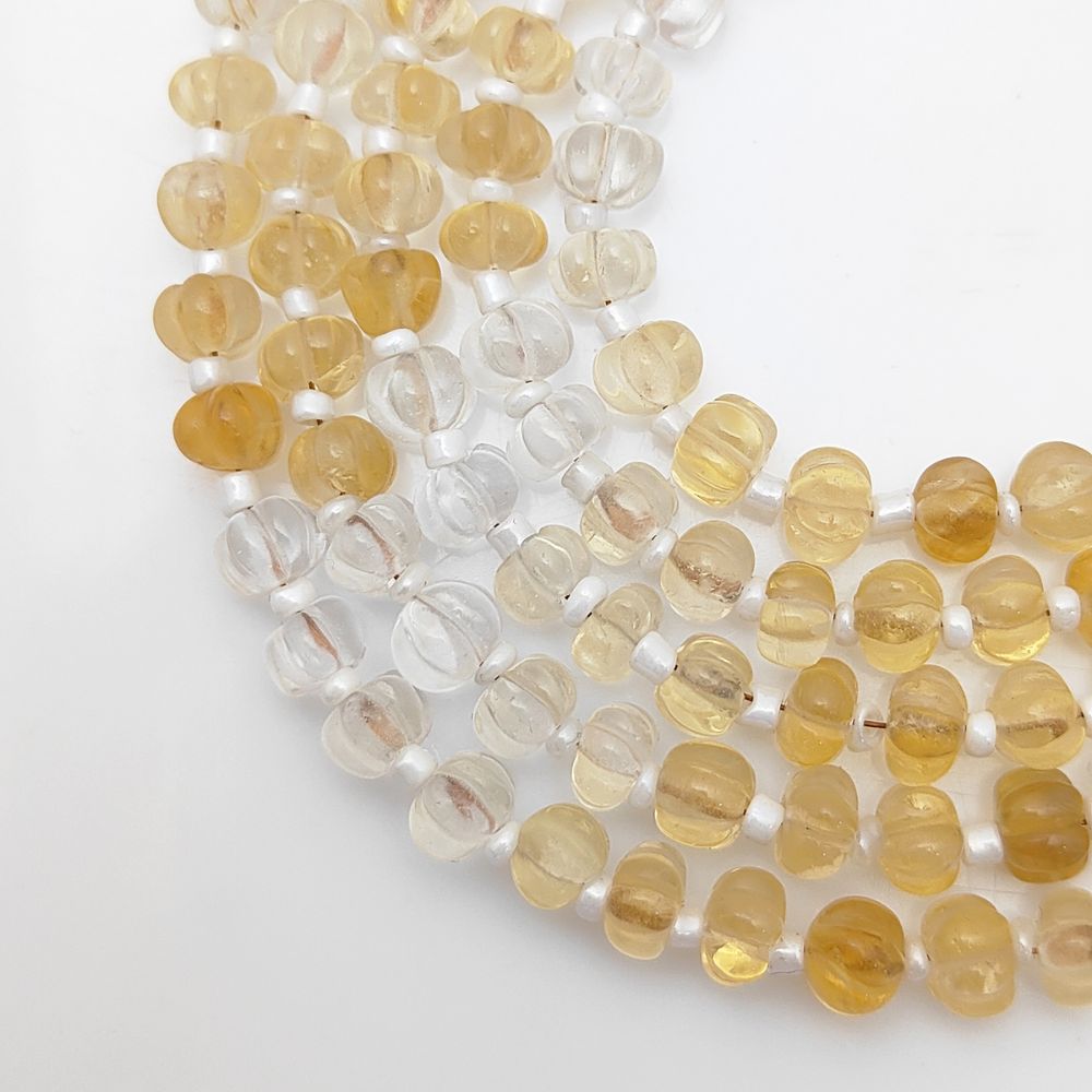 Natural Shaded Citrine Pumpkin Beads – Radiant Yellow Gems for Handmade Creations