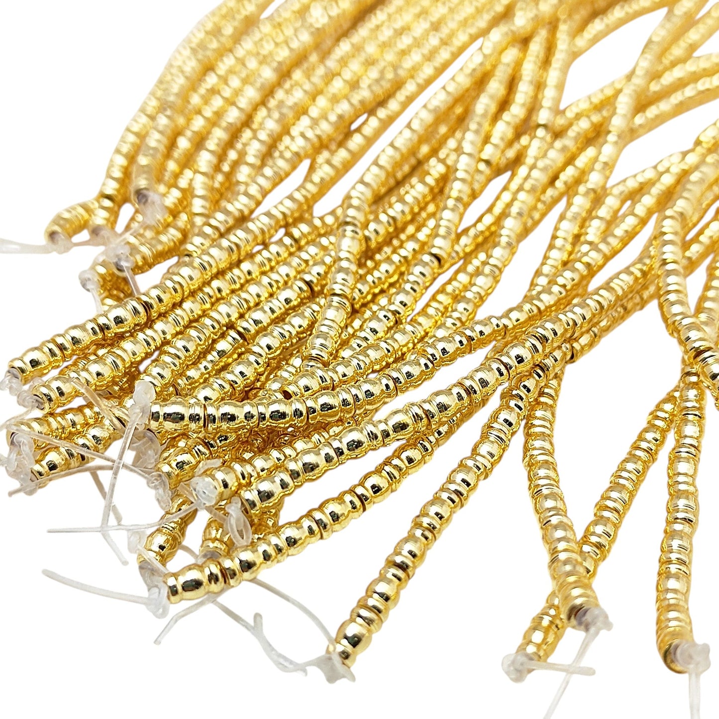 Small tube spacer beads made of gold plated brass for handmade jewelry