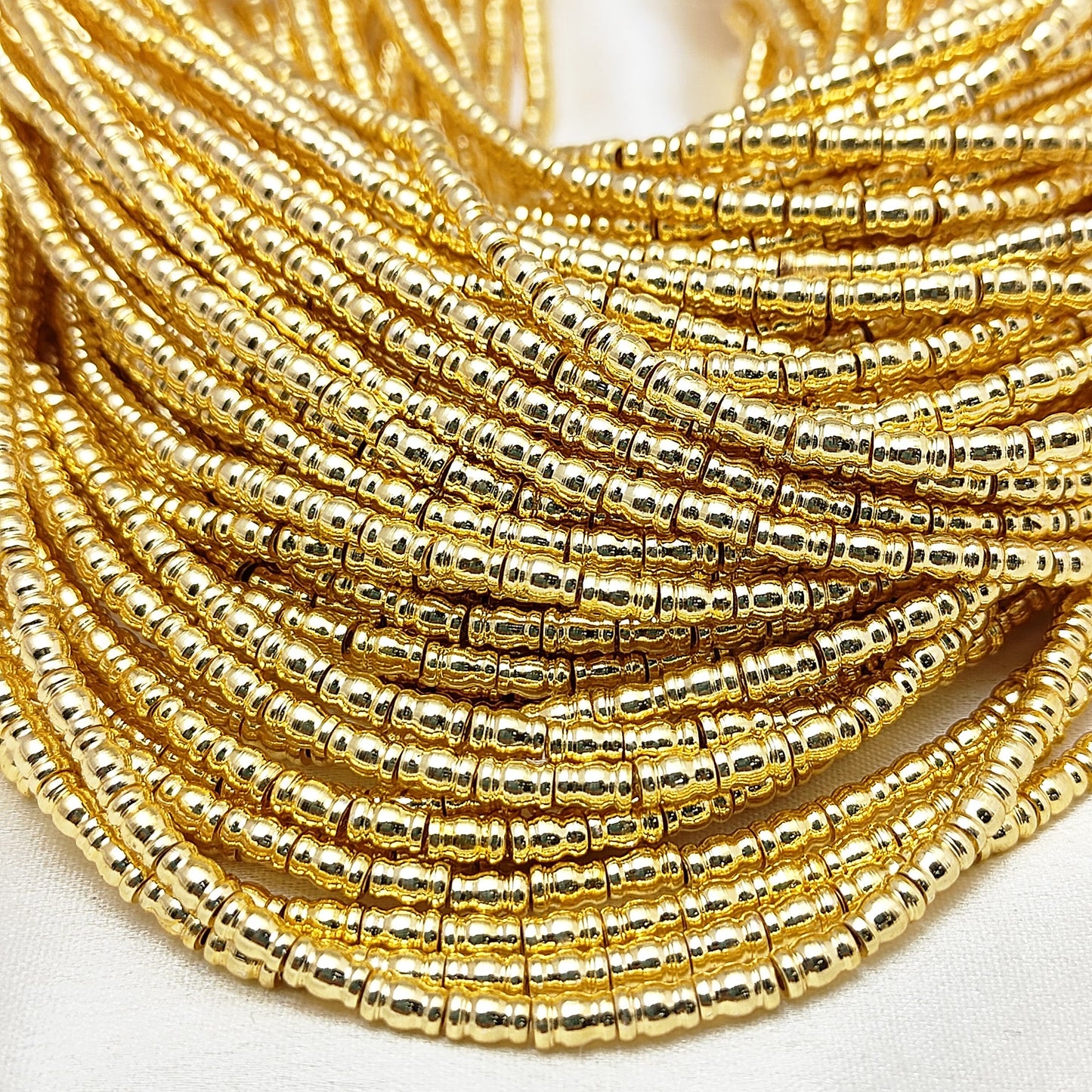 Gold plated brass spacer beads for necklaces and bracelets