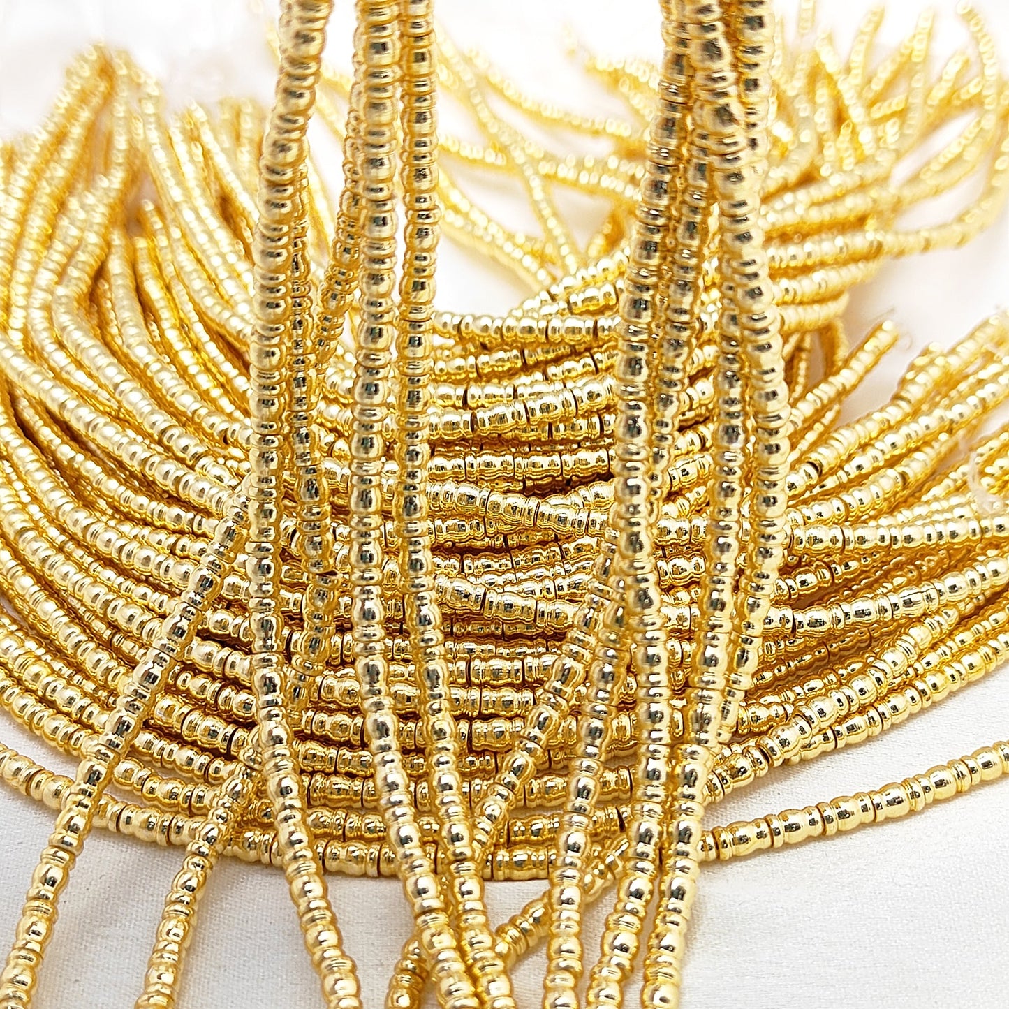 Handmade jewelry components small gold tube spacer beads